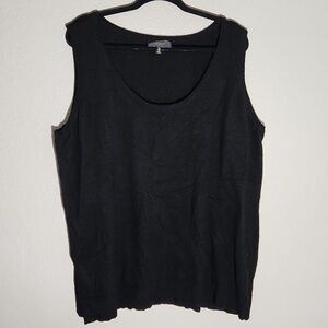 Twiggy London Womens Sweater Size 3X Sleeveless Black Angora Rabbit Fur Blend